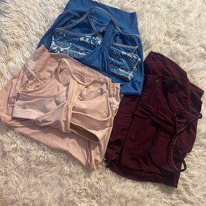 BUNDLE (3) LULULEMON RARE 3-Piece Tank & Bra Bundle